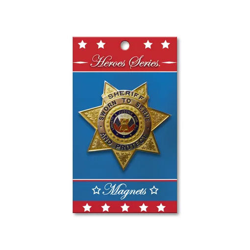 Flags Connections - Heroes Series Sheriff Medallion Large Magnet - 3.75 Inches.