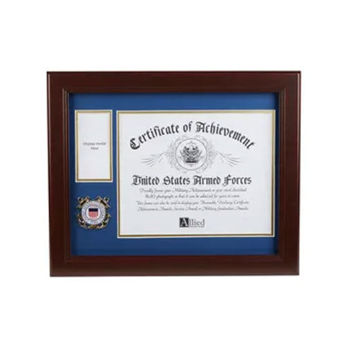 U.S. Coast Guard Medallion 8-Inch by 10-Inch Certificate and Medal Frame, U.S. Coast Guard Medallion Certificate and Medal Frame, The Military Gift Store, Military medal and Certificate frames