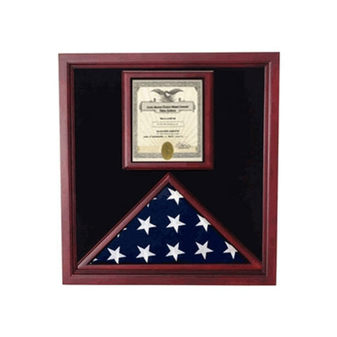 Award and flag display case display Case - Fit 3' x 5' Flag. - The Military Gift Store