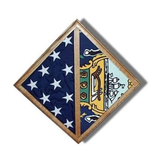 2 Flags display case - Wall Mounted box - Oak., , The Military Gift Store, Flag Display cases (71)