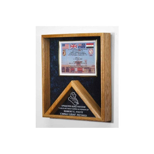 Military Awards and Flag Display Cases With Personalized text, , The Military Gift Store, Flag and Document Case