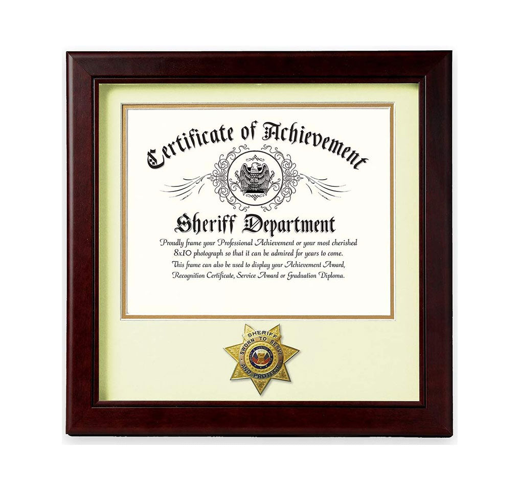 US Sheriff Medallion 8-Inch by 10-Inch Certificate Frame, , The Military Gift Store, Awards Case