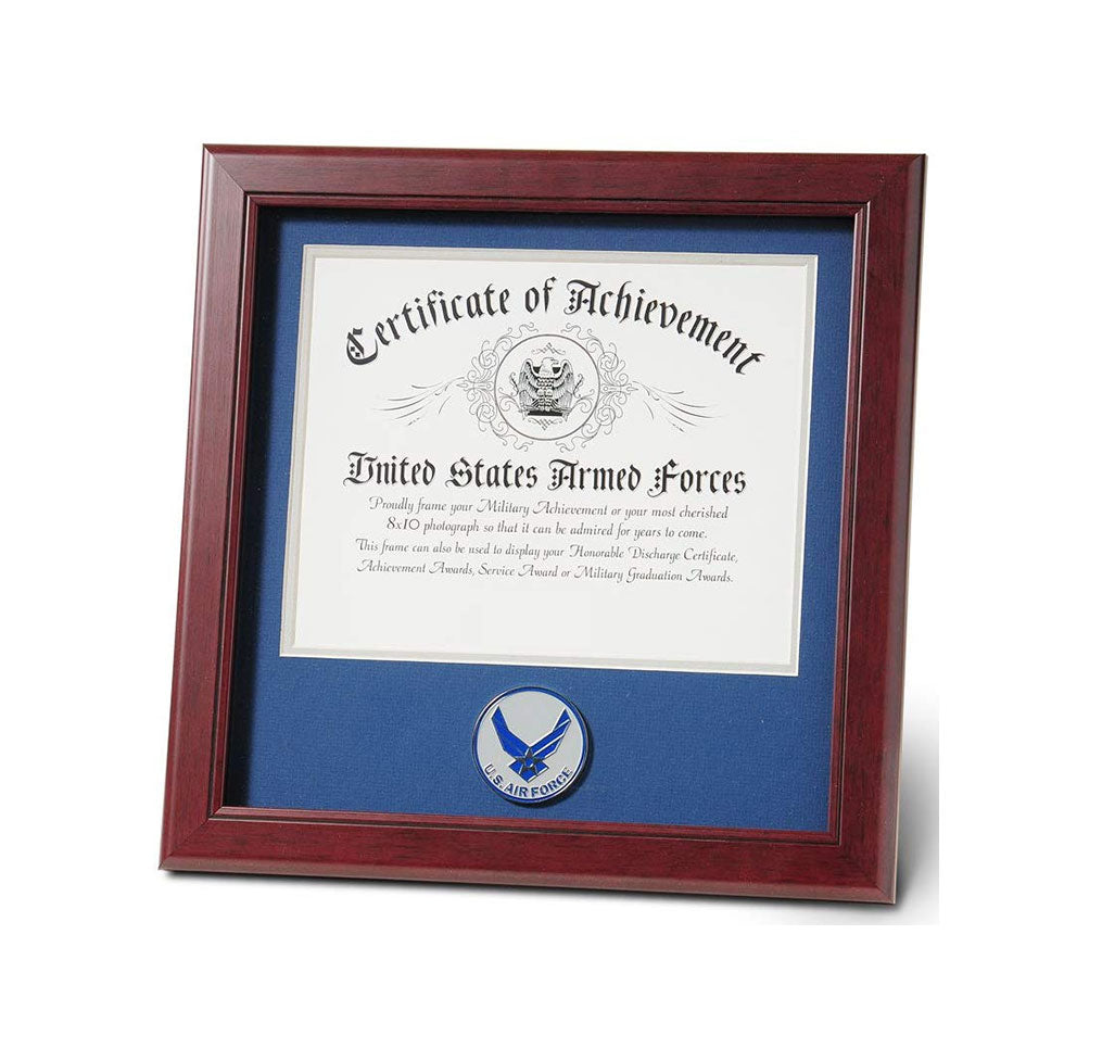 United States Aim High Air Force Certificate of Achievement Frame with Medallion (8 x 10 inch), United States Aim High Air Force Certificate of Achievement Frame, The Military Gift Store, Awards Case