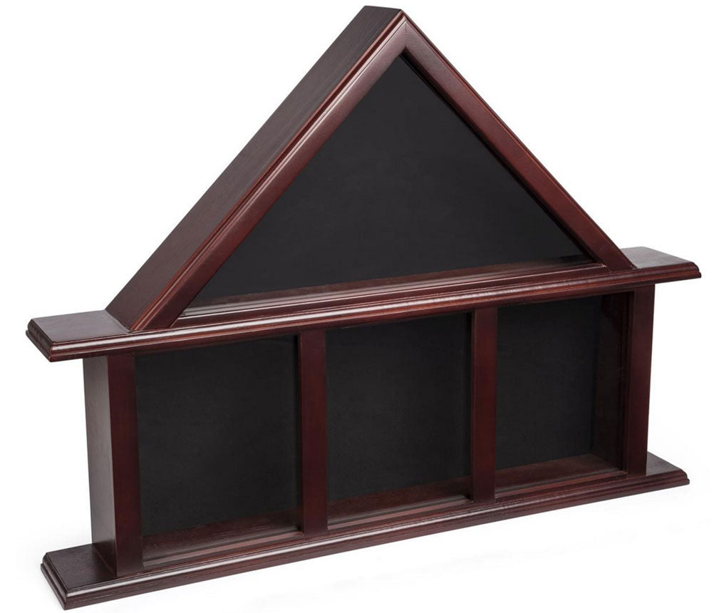 Flag Display Case with Glass Front and 3 Medal Boxes, Felt Backing, , The Military Gift Store, American Flag Frames (43)