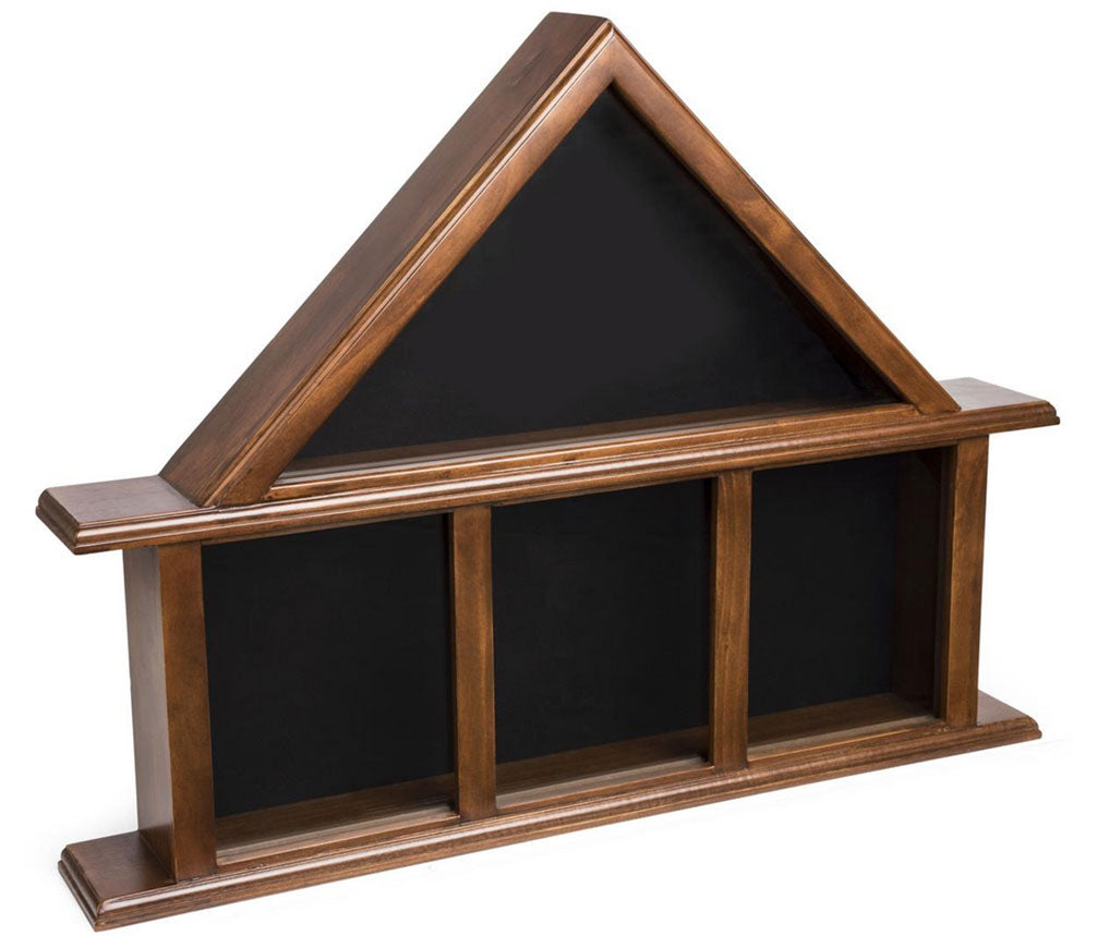 Flag Display Case with Glass Front and 3 Medal Boxes, Felt Backing - Cherry, Flag Display Case with Glass Front and 3 Medal Boxes, Felt Backing, The Military Gift Store, American Flag Frames (43)