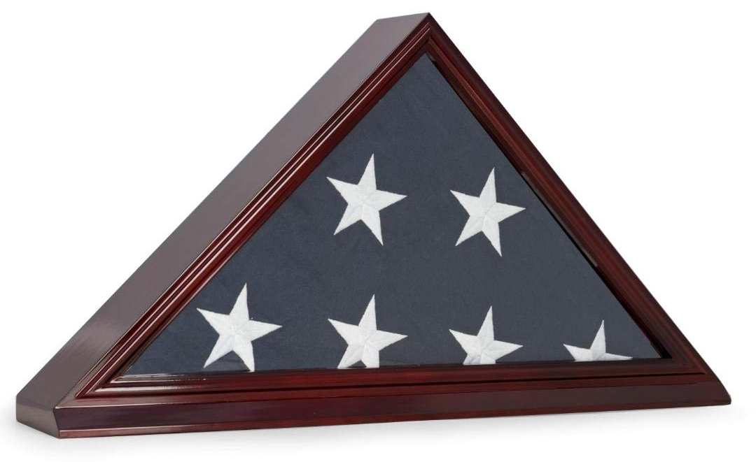 Memorial Flag Frame Display Case for 5" x 9.5" Flag Folded for Funeral or Burial Flag, Cherry Wood Memorial Flag Frame Display Case for 5" x 9.5" Flag Folded, The Military Gift Store, American Flag Frames (43)