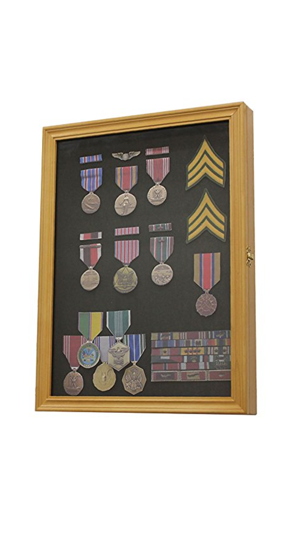 Display Case Wall Frame Cabinet for Military Medals, Pins, Patches, Insignia, Ribbons, Brooches!, Display Case Wall Frame Cabinet for Military Medals, Pins, Patches, The Military Gift Store, Awards Case