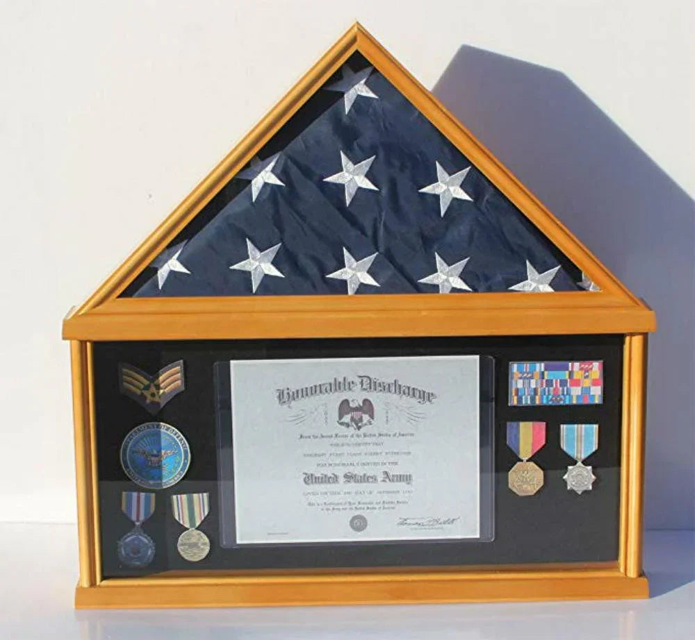 Military Memorial Shadow Box, Burial/Funeral Flag Display Case - Cherry 5' X 9.5' Flag, Military Memorial Shadow Box, Burial/Funeral Flag Display Case, The Military Gift Store, Burial Flag Case (42)