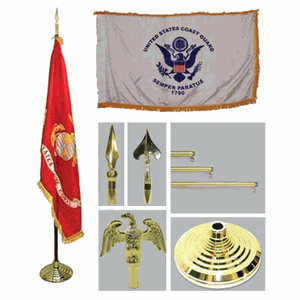Army 4ft x 6ft Flag, Telescoping Flagpole, Base/Tassel, , The Military Gift Store, Flag Display Case Accessories