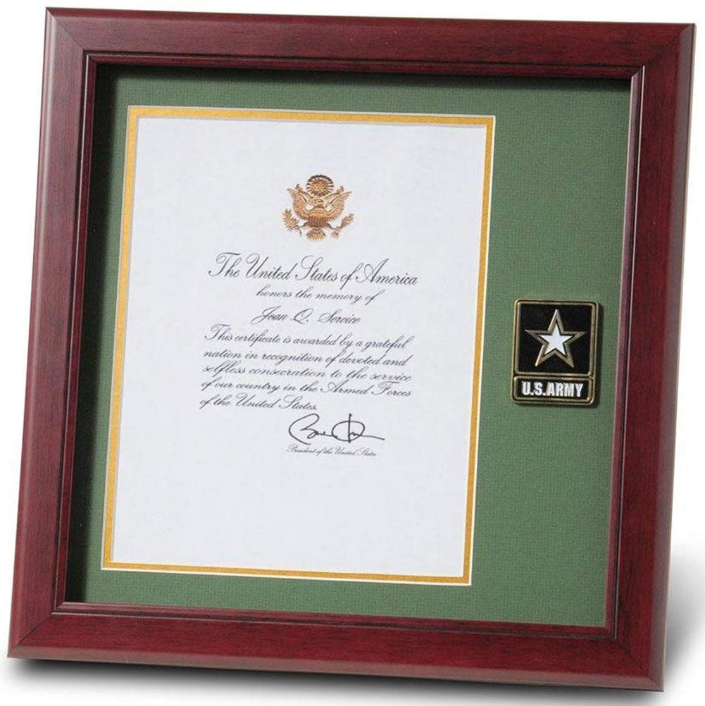 Go Army Presidential Memorial Certificate Frame with Medallion - 8 x 10 inch., Go Army Presidential Memorial Certificate Frame with Medallion, The Military Gift Store, Awards Case