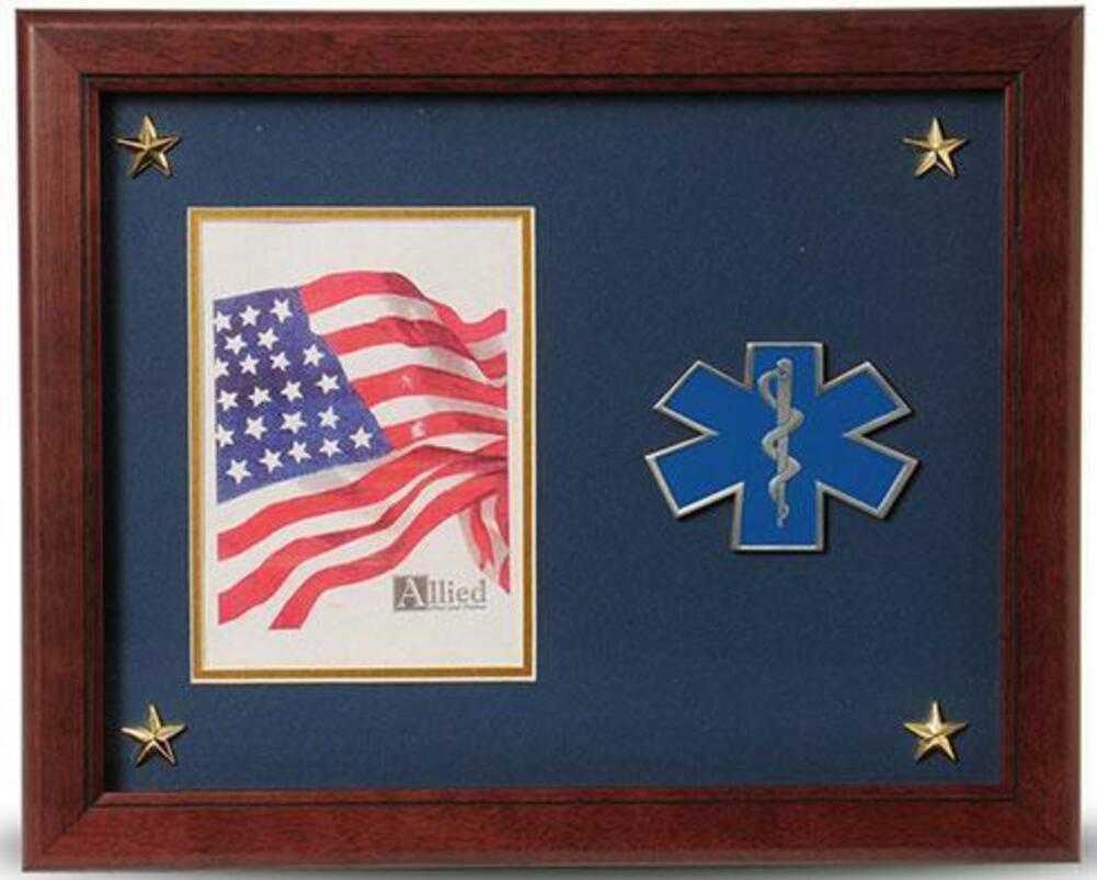 Flags Connections EMS Medallion Picture Frame with Stars, 5 by 7-Inch, , The Military Gift Store, Awards Display Cases, Awards Display Frames (62)