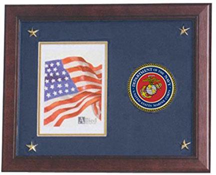 Flags Connections U.S. Marine Corps Picture Frame with Medallion and Stars - 5 x 7 inch, U.S. Marine Corps Picture Frame with Medallion and Stars - 5 x 7 inch, The Military Gift Store, Awards Display Cases, Awards Display Frames (62)