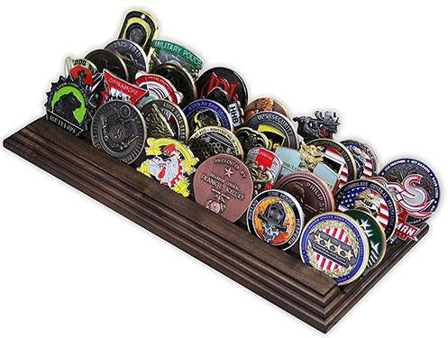 5 Row Challenge Coin Holder - Military Coin Display Stand, , The Military Gift Store, Challenge COIN DISPLAY STANDS - Coin Display Rack (17)