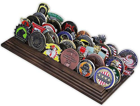 5 Row Challenge Coin Holder - Military Coin Display Stand