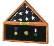 Flag Medal Display Case combo, Black felt, , The Military Gift Store, Mountain flag case