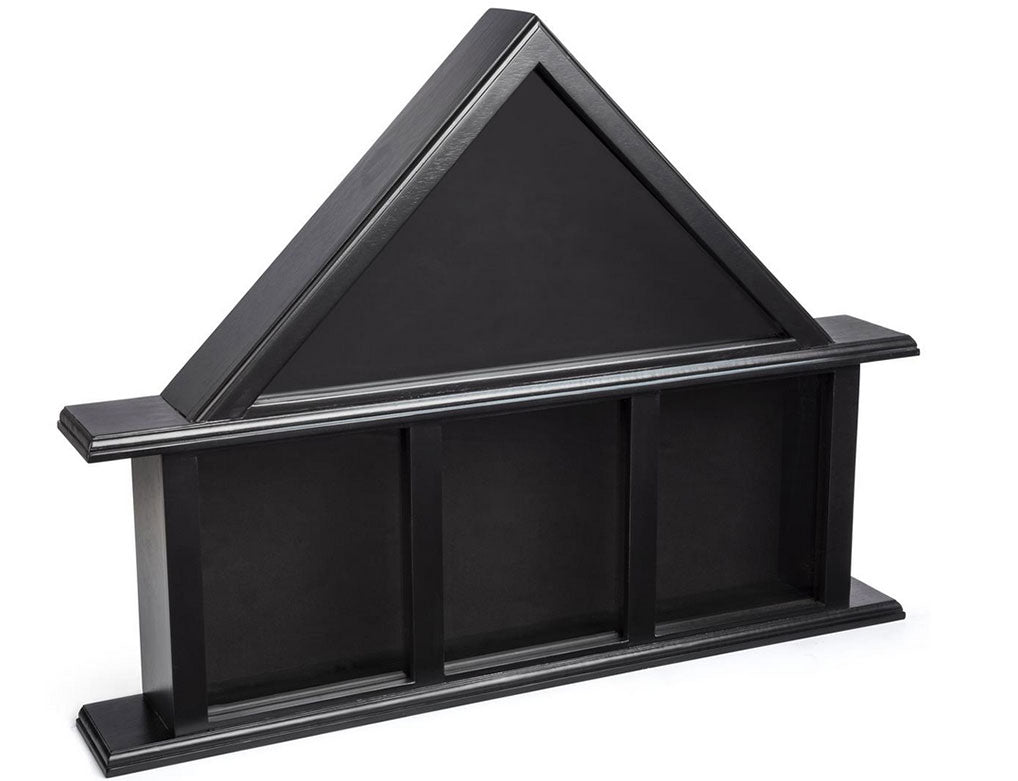 Flag Display Case with Glass Front and 3 Medal Boxes, Felt Backing - Black, Flag Display Case with Glass Front and 3 Medal Boxes, The Military Gift Store, American Flag Frames (43)