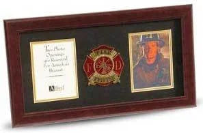 4 by 6 Double Picture Frame for Firefighter Medallion, , The Military Gift Store, Air Force flag display cases, Air force Retirement Shadow Boxes (61)