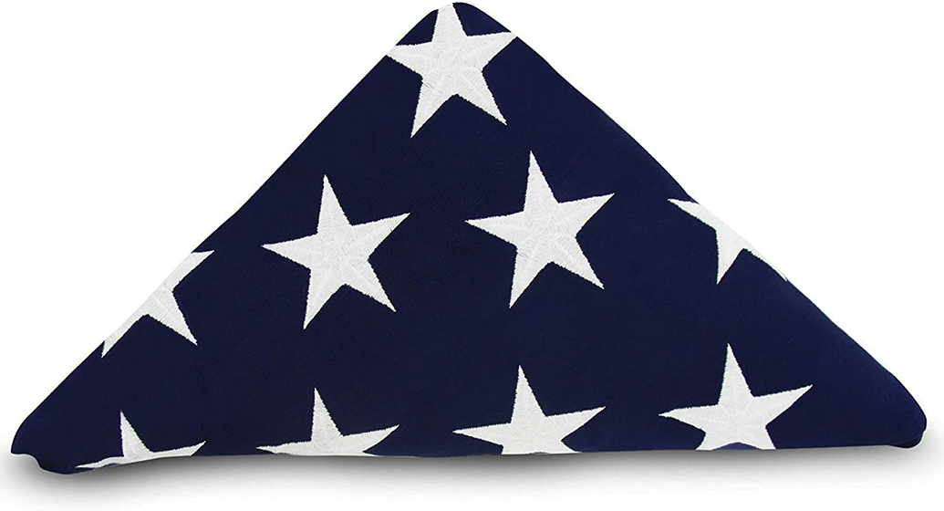 Memorial Flag American US Flag 5x9.5 Foot Heavy Duty Cotton for Veteran - Embroidered Stars and Sewn Stripes, Memorial Flag American US Flag 5x9.5 Foot Heavy Duty Cotton, The Military Gift Store, US Flag