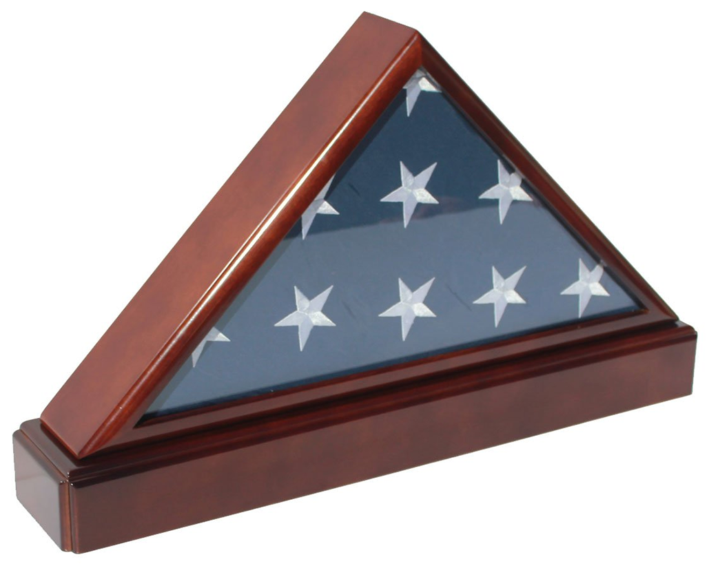 Burial/Funeral Flag Display Case Frame, Military Shadow Box with Pedestal Stand - Medallions in Solid Brass, Burial/Funeral Flag Display Case Frame Military Shadow Box, The Military Gift Store, Burial Flag Display Cases fit 5ft X 9.5ft Flags (31)