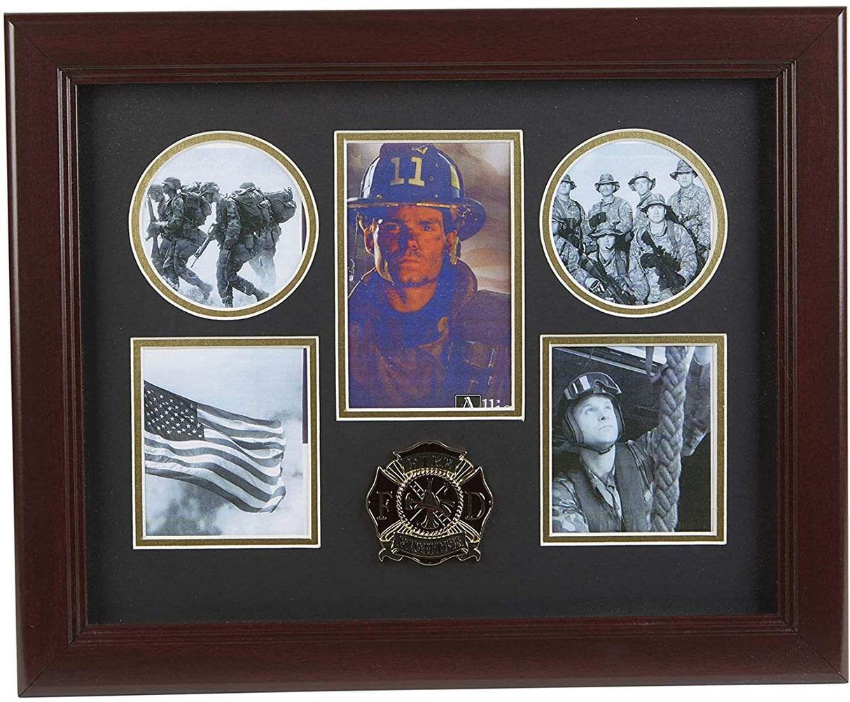 The Military Gift Store Products Frame Firefighter Medallion 5-Picture Collage Frame., Products Frame Firefighter Medallion 5-Picture Collage Frame., The Military Gift Store, Medallion Flag Display Case