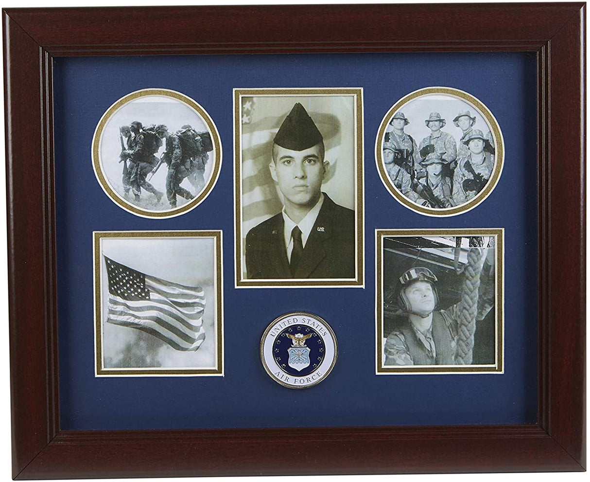 The military gift store Frame US Air Force Medallion 5 Picture Collage Frame. - The Military Gift Store