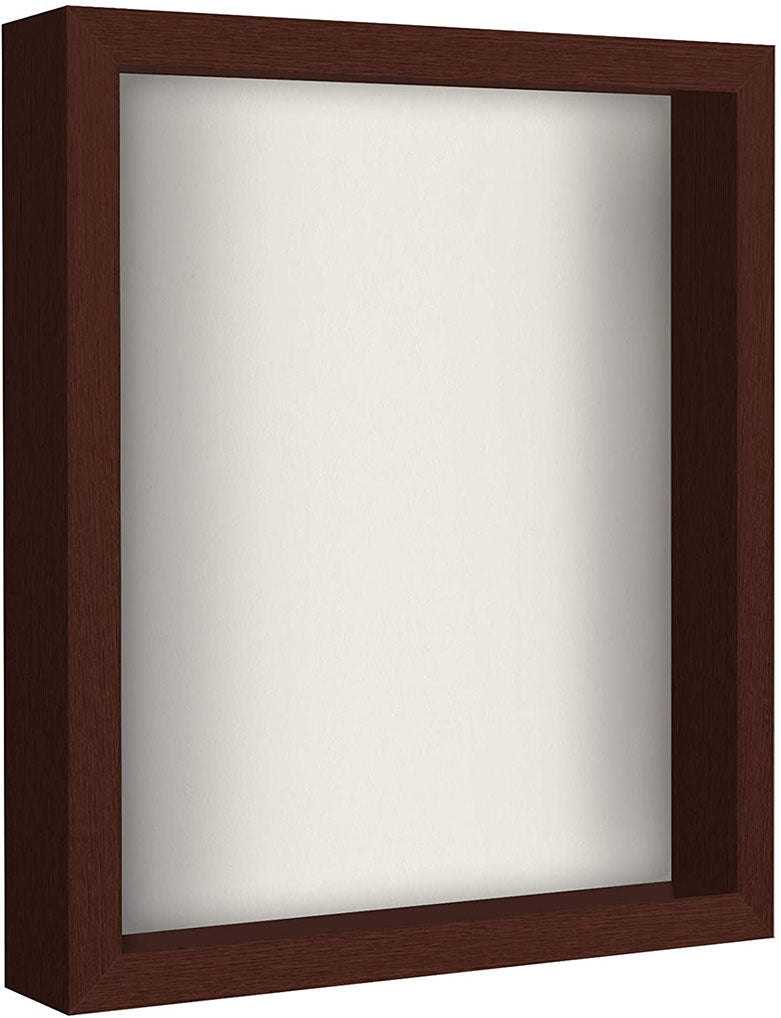 Mahogany Shadow Box Frame with Soft Linen Back | Displays Memorabilia and Photos up to 11x14 Inches. Shatter-Resistant Glass., Mahogany Shadow Box Frame with Soft Linen Back, The Military Gift Store, Awards Case