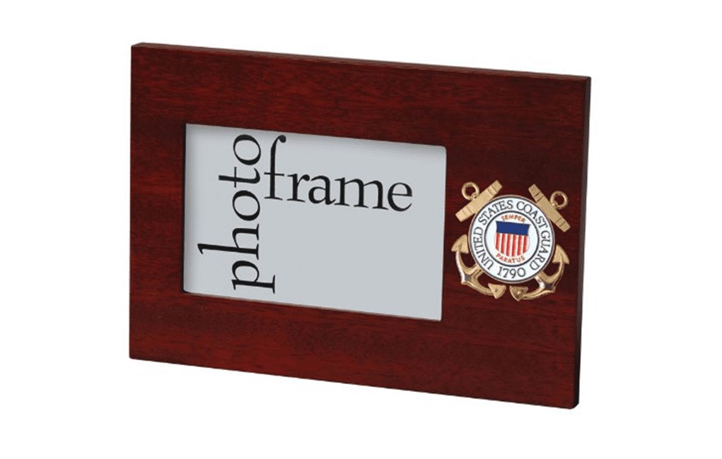US Coast Guard Medallion Desktop Landscape Picture Frame - 4 x 6 Inch, , The Military Gift Store, Awards Display Cases, Awards Display Frames (62)