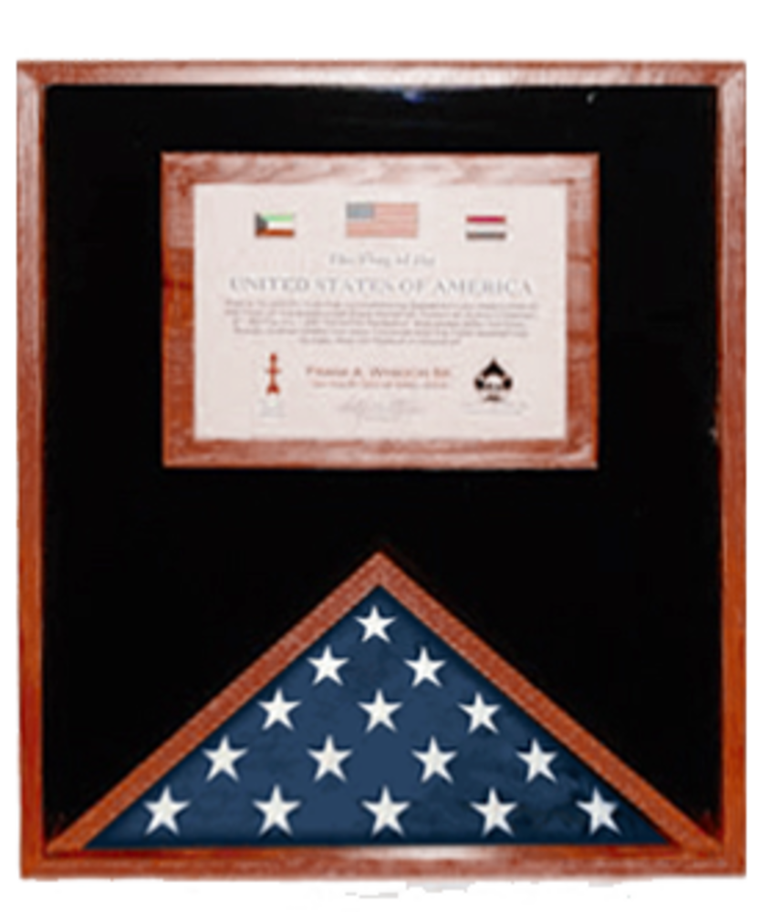 Large Military Memorial Flag, Medal Display Case. - The Military Gift Store