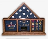 Flag and Medal Display Case, Shadow Box, Combination Flag/Medal, , The Military Gift Store, Medal Display Case