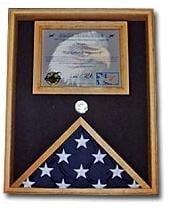 Military Flag and Certificate Case hold a 8 1/2" x 11" certificate, , The Military Gift Store, Casket Flag display Cases