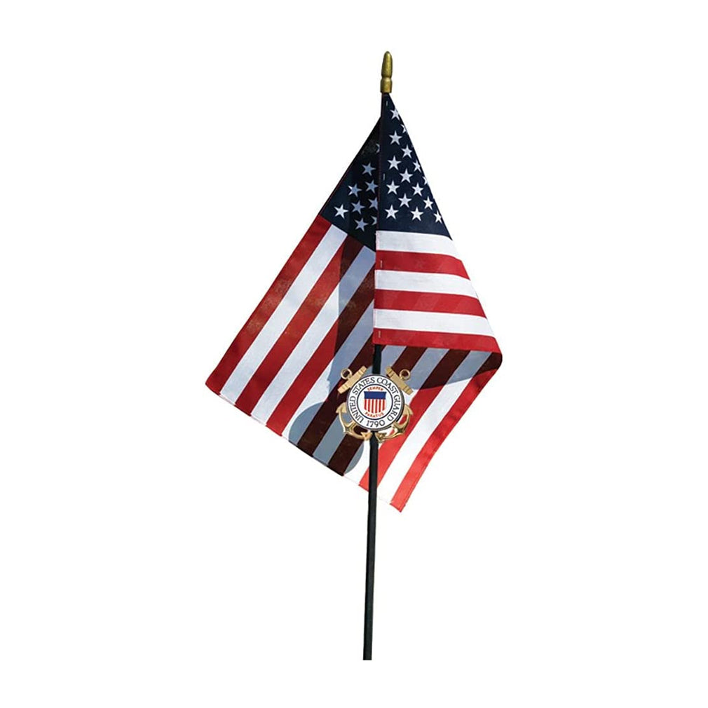 Coast Guard Veteran Grave Marker With 30 Inch Tall American Cemetery Flag, Officially Licensed Military Seal., Coast Guard Veteran Grave Marker With 30 Inch Tall American, The Military Gift Store, Grave Marker