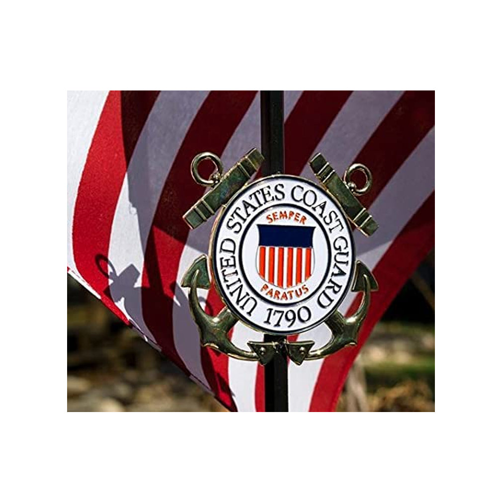 Coast Guard Veteran Grave Marker With 30 Inch Tall American Cemetery Flag, Officially Licensed Military Seal., Coast Guard Veteran Grave Marker With 30 Inch Tall American, The Military Gift Store, Grave Marker