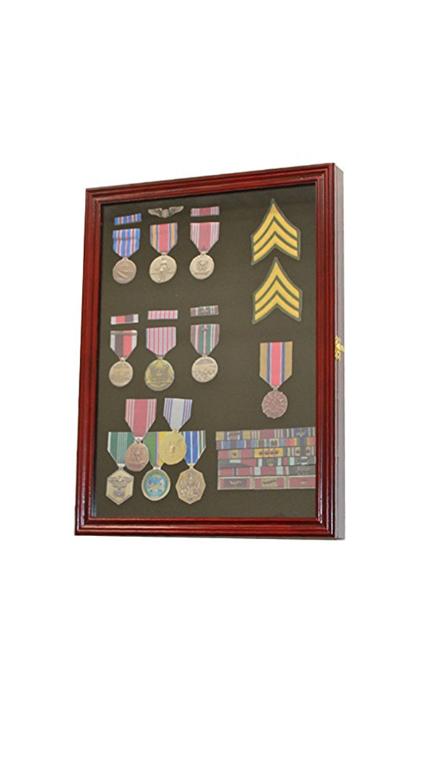 Display Case Wall Frame Cabinet for Military Medals, Pins, Patches, Insignia, Ribbons & Brooches, Display Case Wall Frame Cabinet for Military Medals, Pins, Patches, The Military Gift Store, Awards Case