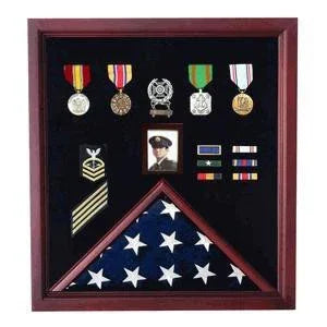 Flag and Photo Display case,Photo and Medal Display case - Cherry, , The Military Gift Store, Burial Flag Cases