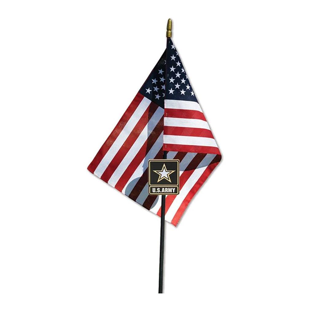 Go Army Veteran Grave Marker With 30 Inch Tall American Cemetery Flag, Officially Licensed Military Seal., Go Army Veteran Grave Marker With 30 Inch Tall American Cemetery Flag, The Military Gift Store, Grave Marker