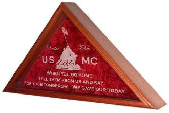 Marine Corps Flag Display Case, USMC Flag Case, , The Military Gift Store, American Laser Engraved Flag Case