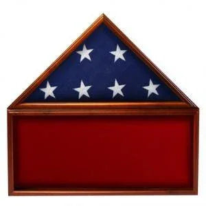 Flag Memorabilia Display Case, Mountain Flag Case with Red Background, , The Military Gift Store, Flag Case, Burial Flag Shadow Case, Flag display, Casket Flag display Cases, Flag and Medal Display Cases