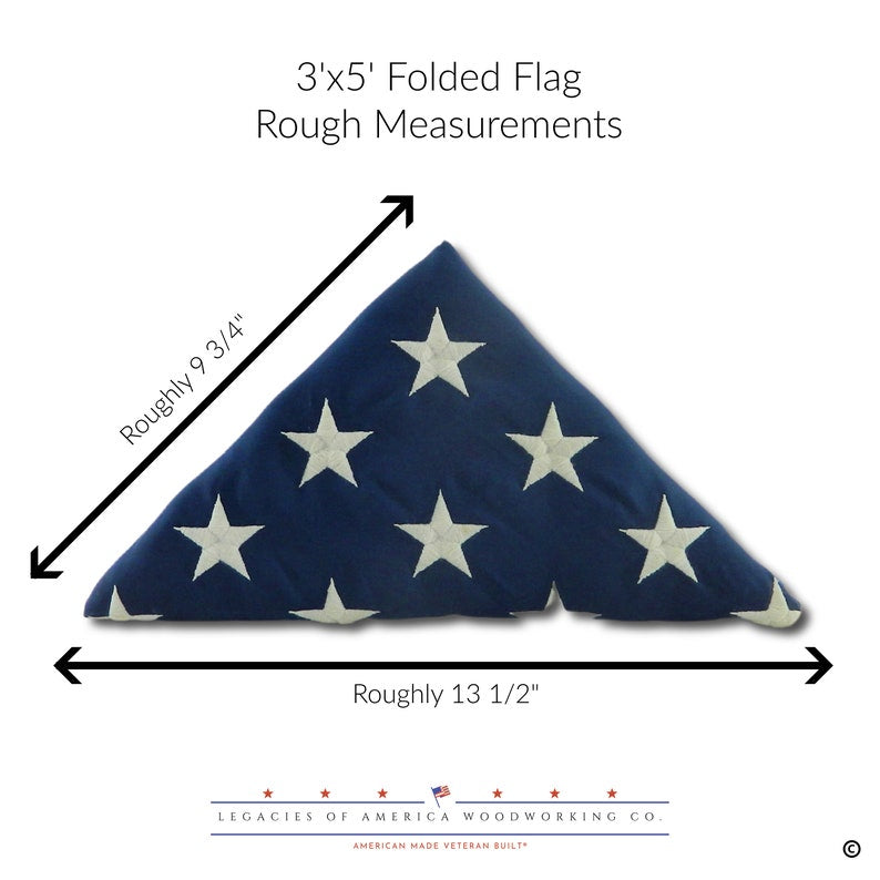 American Flag For Flag Display Case - 3ft x5 ft or 5ft x 9.5ft America Cotton Flag or folded 3ft x 5ft or folded 5ft x 9.5 ft America Flag., American Flag For Flag Display Case - 3ft x5 ft or 5ft x 9.5ft, The Military Gift Store, Folded American Flags