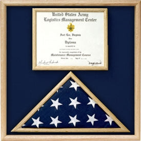 US Marine Corp Flag and Certificate Display Case/ award case. - The Military Gift Store