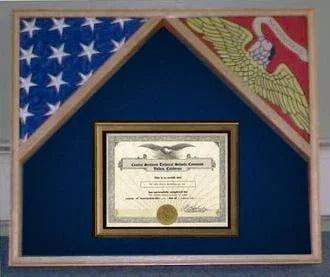 Military Flag Case For 2 Flags and Certificate Display Case, , The Military Gift Store, Military Award And Medal Display Case