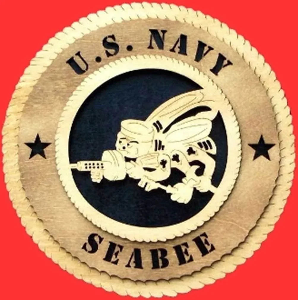 SeaBee Wall Tribute,Seabee Wood Wall Tribute, Seabee emblem., , The Military Gift Store, Wall Tributes
