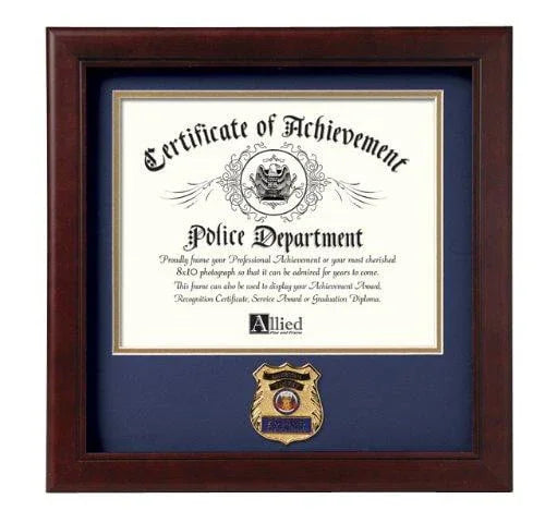 United States Police Officer Certificate of Achievement Frame with Medallion - 8 x 10 inch, United States Police Officer Certificate of Achievement Frame, The Military Gift Store, Awards Display Cases, Awards Display Frames (62)