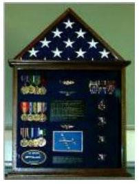 Flag and Medal Display cases, Flag and Badge display cases - walnut, , The Military Gift Store, Flag and Document Display Case