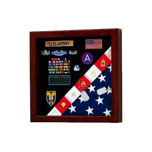 Flag Medals Display Case American Made - 4' x 6' Flag., , The Military Gift Store, Flag Medals Display Case