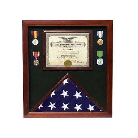 Veterans Made Flag Document Case American Flags made in Cherry Wood., , The Military Gift Store, Flag Display Case