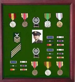 Medal Display Case Cherry Finish, crafted wood with a fine oak Or cherry finish, Medal Display Case Cherry Finish, crafted wood with a fine oak, The Military Gift Store, Military Frames, Military Medal and Photo Frames
