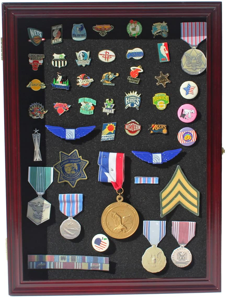 Kudos Pin Display Case with Stand - Shadow Box for Lapel Pin, Collector Pin  - Display Board for Pin Collection