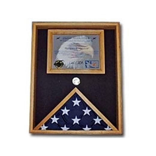 Flag and Document Display Case - Oak Material., , The Military Gift Store, Flag and Document Display Case