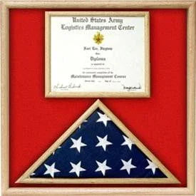 US Marine Corp Flag and Certificate Display Case/ award case, , The Military Gift Store, Flag Display Cases For 3'X5' Flag