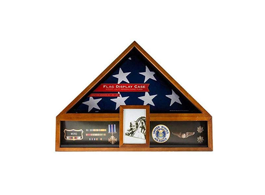 Military Veteran Flag and Medal Display Case - Shadow Box, 5' x 9 1/2' casket flag, Military Veteran Flag and Medal Display Case - Shadow Box, The Military Gift Store, American Flag Frames (43)